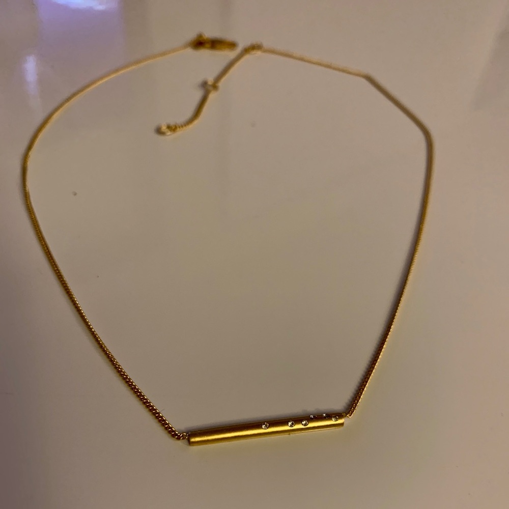 MADEWELL Pave crystal Bar Pendant Necklace - Picture 4 of 8
